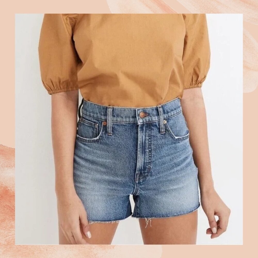 Madewell Cut-Off Medium Wash the Perfect Jean Shorts